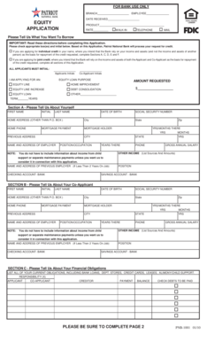 Equity Loan Application Form