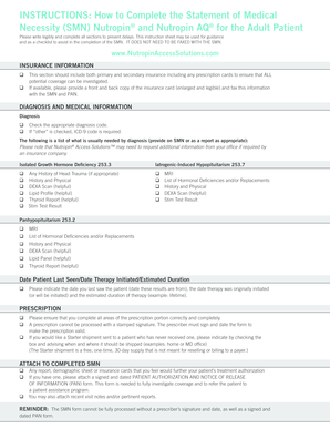 Statement of Medical Necessity for Adult Growth Hormone Treatment
