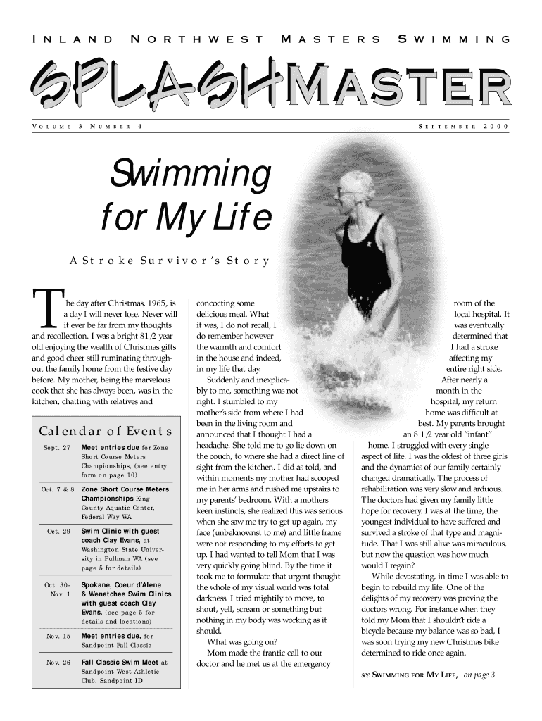 Swimming for My Life - inlandnwmasters Preview on Page 1