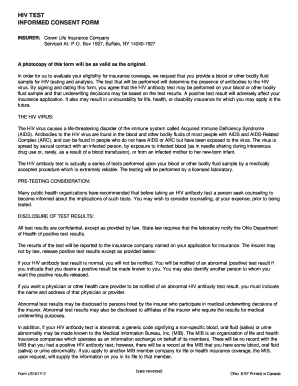 HIV Test Informed Consent Form