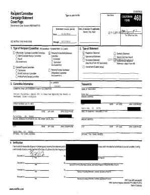 California Campaign Statement Form 460