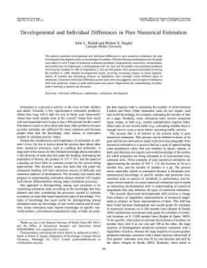 developmental and individual differences in pure numerical estimation
