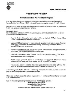 Kibble Konnection Pet Food Bank Application