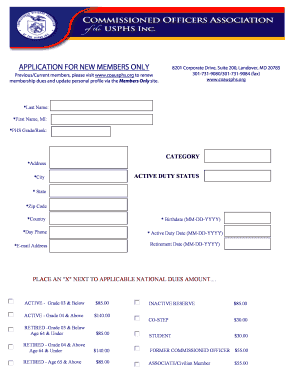 COA Membership Application Form