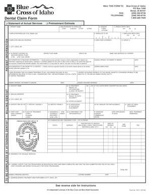 Dental Claim Form