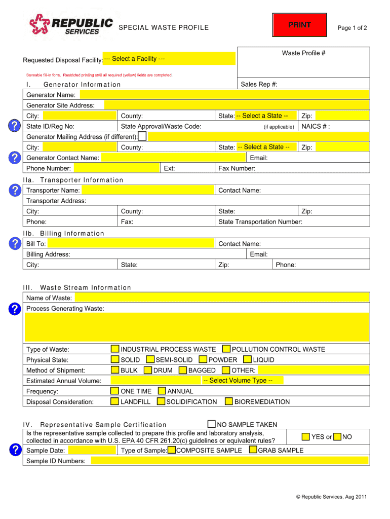 Hazardous waste profile example Fill out & sign online DocHub