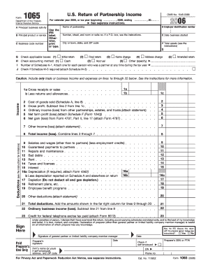 US Partnership Income Tax Form 1065