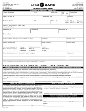 Heathrow Urgent Care Patient Registration Form