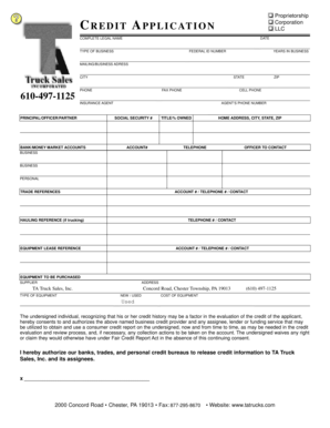 Credit Application Form