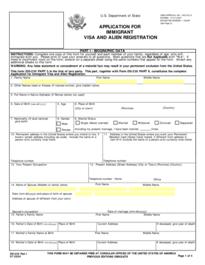 US Immigrant Visa Application DS-230