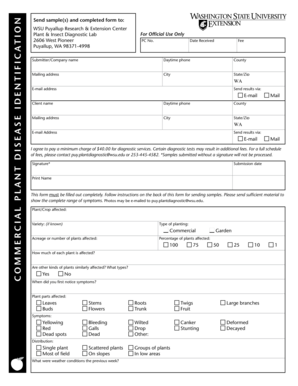 Commercial Plant Disease Identification Form