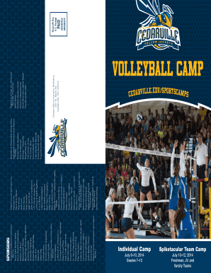 Girls Volleyball Camp Brochure PDF - cedarville