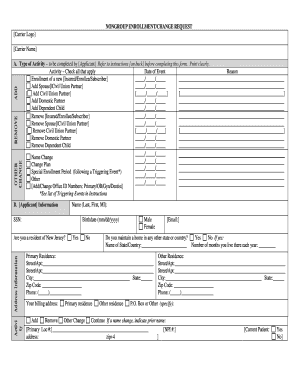 Non-Group Enrollment/Change Request Form