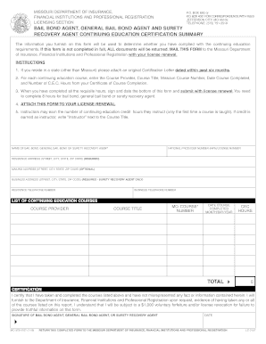Missouri Bail Bond Continuing Education Certification