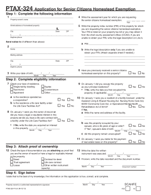 Senior Citizen Homestead Exemption Application