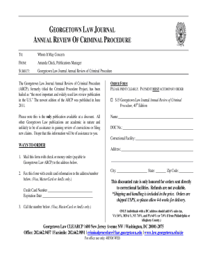 Georgetown law journal for inmates