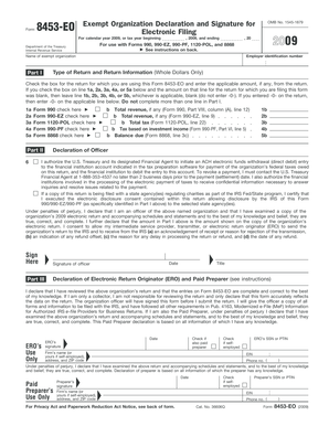 Form 8453-EO Exempt Organization Declaration