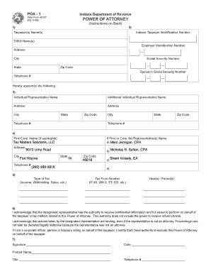 Indiana Power of Attorney Form 49357