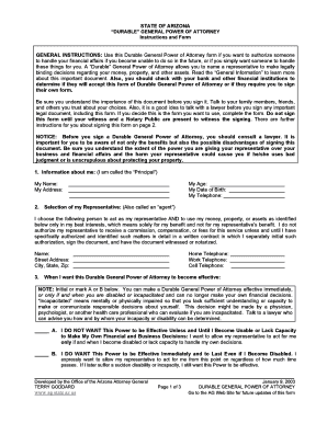 Free Arizona Power Of Attorney FormsPDF Templates