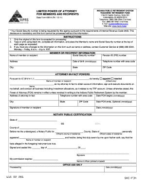 Indiana Limited Power of Attorney