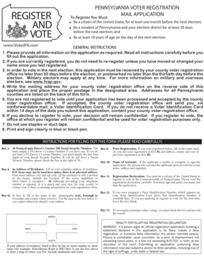 Pennsylvania Voter Registration Form
