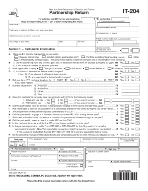 New York State Partnership Return IT-204
