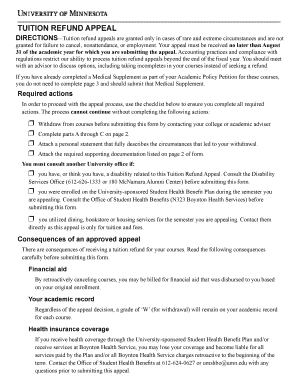 Tuition Refund Appeal Form