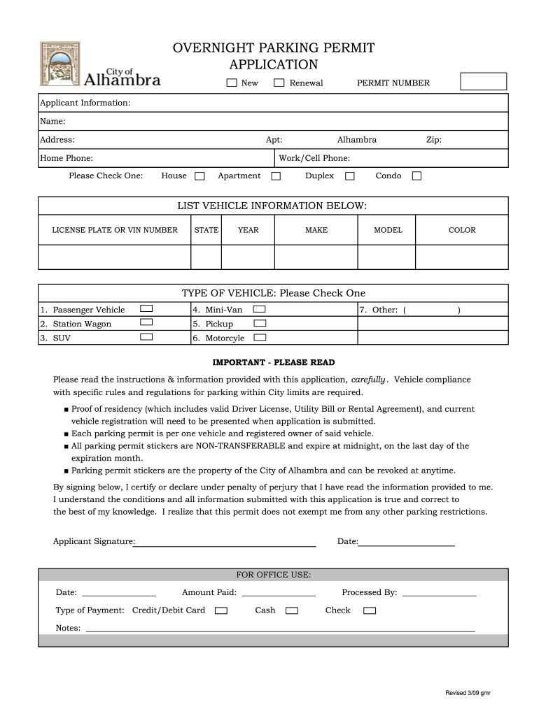 alhambra parking permit Preview on Page 1.