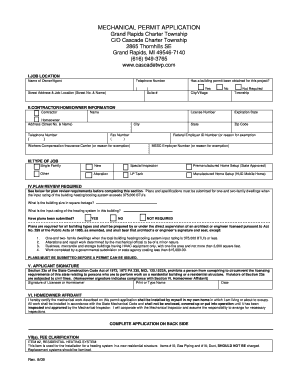 Mechanical Permit Application
