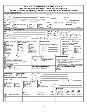 NTSB Form 6120.1 Pilot Operator Aircraft Accident Incident Report