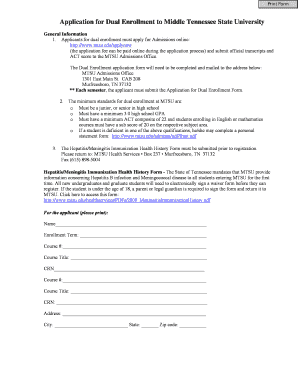 Mtsu Dual Enrollment Grant - Fill Online, Printable, Fillable, Blank ...