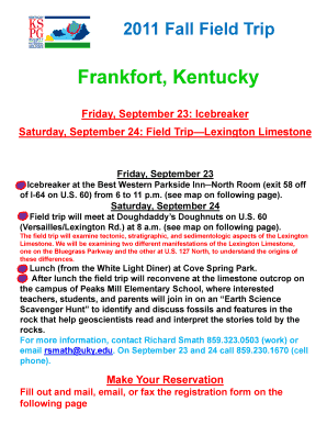School trip announcement