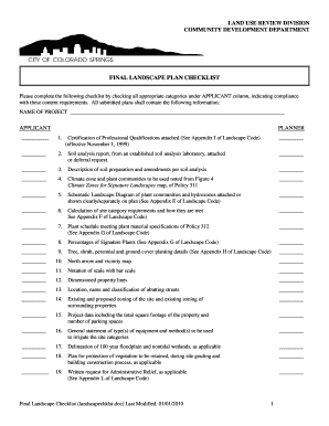 Final Landscape Plan Checklist