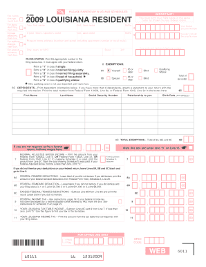 Louisiana IT-540 Tax Form 2009