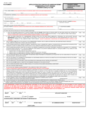 Virginia Concealed Handgun Permit Application