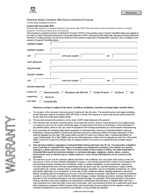 Alcoa Architectural Products Warranty