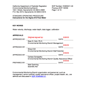 Standard Operating Procedure - California Department of Pesticide ... - cdpr ca