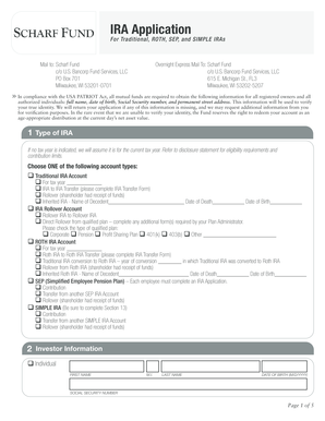 IRA Application Form
