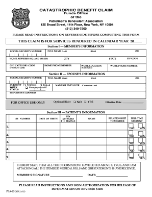 Catastrophic Benefit Claim Form
