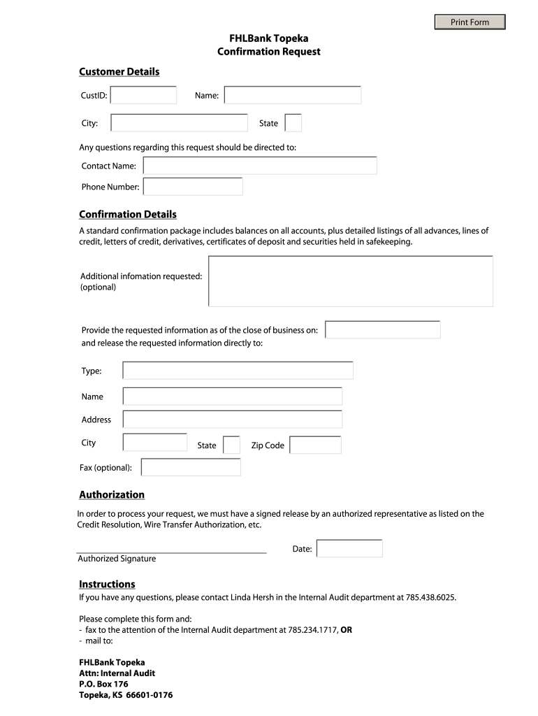 topeka confirmation request Preview on Page 1