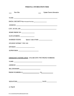 Personal Information Form