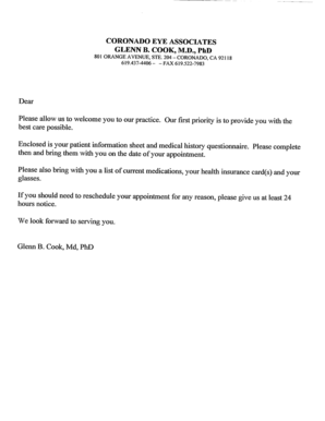 Patient Information and Medical History Form