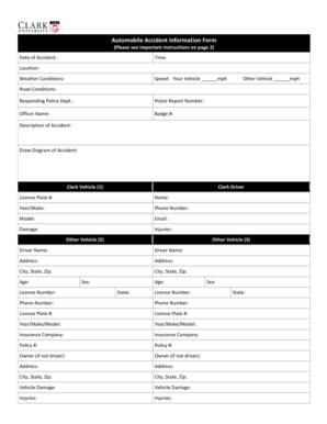 Automobile Accident Information Form