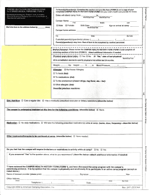 Camper Health Review Form