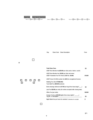 The Good Horseman Dressage Show Entry Form