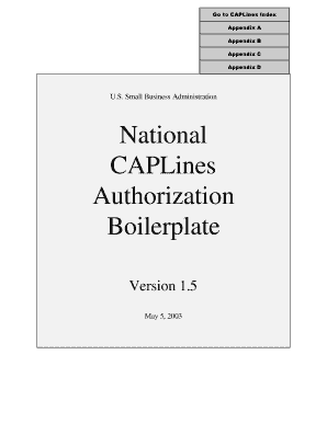 National CAPLines Authorization Boilerplate