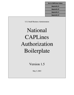 National CAPLines Authorization Boilerplate