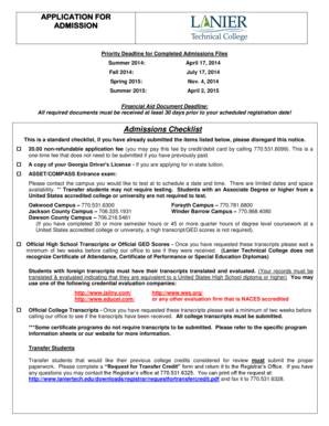 Lanier Technical College Application Form