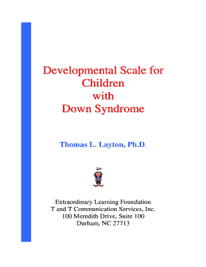 developmental scale for down syndrome