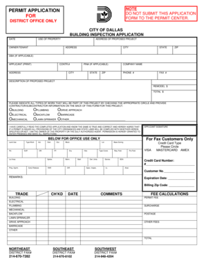 City of Dallas Building Inspection Application